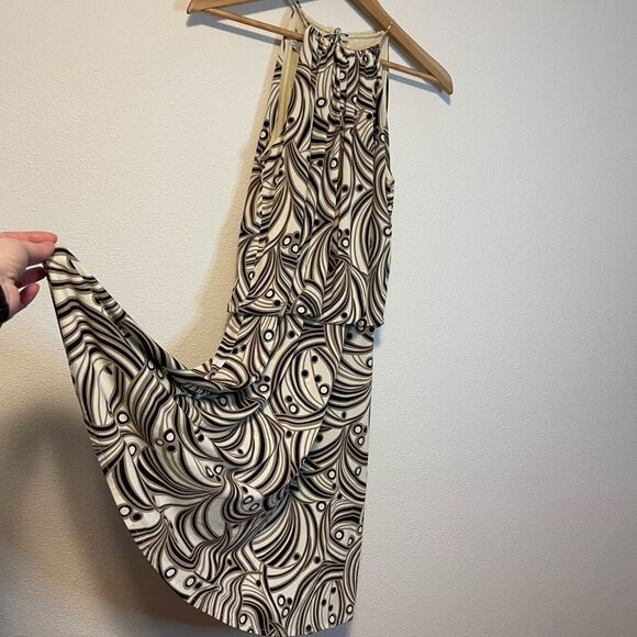 Maggy London Y2K Brown Patterned Tank Dress Size 12 - Picture 3 of 6